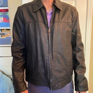 Men’s black tommy hilfiger leather jacket